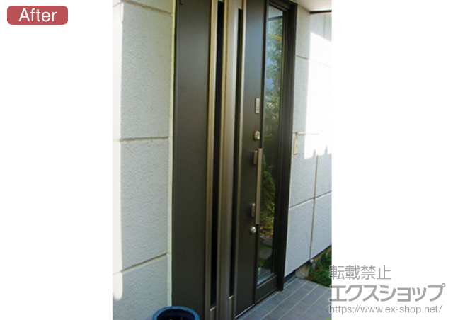 愛知県名古屋市のLIXIL リクシル（トステム）の玄関ドア リシェント D2型 片袖 寒冷地断熱タイプ 施工例