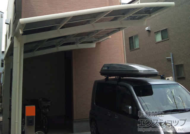 東京都足立区のLIXIL リクシル（トステム）のカーポート カーブポートシグマIII 積雪〜30cm対応 施工例