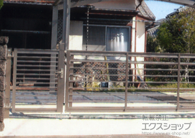 宮崎県宮崎市のの門扉 ワイドオーバードアS1型　開き戸セット 施工例