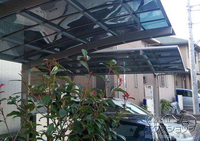 大阪府堺市のLIXIL リクシル（トステム）のカーポート カーブポートシグマ? 積雪〜30cm対応 施工例