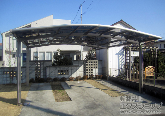 東京都日野市のLIXIL リクシル（トステム）のカーポート カーブポートシグマ?　ワイド 積雪〜30?対応 施工例