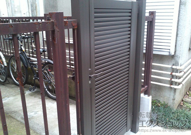東京都大田区のの門扉 シャレオR5型 片開き 柱使用 施工例