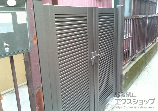 東京都大田区のの門扉 シャレオR5型 両開き 柱使用 施工例