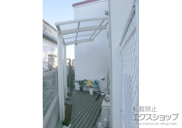 神奈川県横浜市のLIXIL リクシル（トステム）のサイクルポート・駐輪場 カーブパークシグマIII オープンタイプ 積雪〜20cm対応 施工例