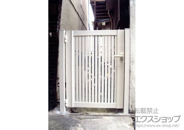 神奈川県川崎市のの門扉 エクスライン門扉6型 片開き 門柱仕様 施工例