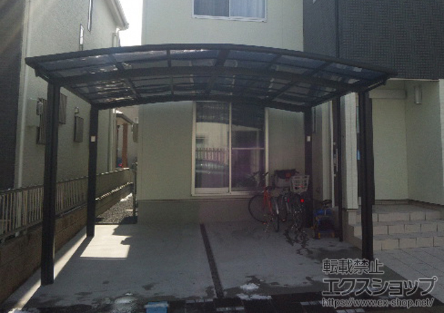 滋賀県大津市のLIXIL リクシル（トステム）のカーポート カーブポートシグマIII ワイド　積雪〜30cm対応 施工例