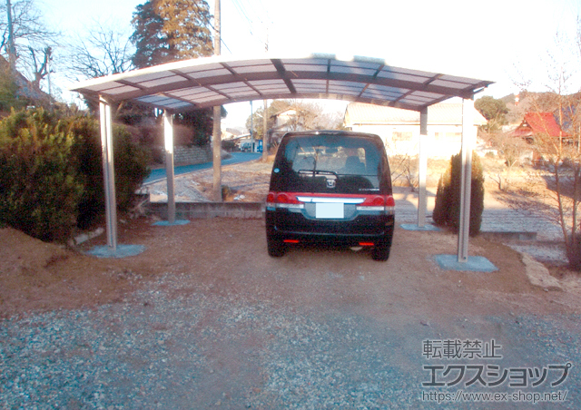 神奈川県相模原市のLIXIL リクシル（トステム）のカーポート カーブポートシグマIII ワイド 積雪〜30cm対応 施工例