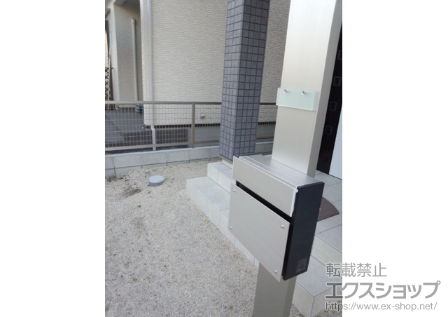熊本県菊池郡菊陽町のの機能門柱・ポスト シンプルモダン機能門柱1型 独立仕様 施工例