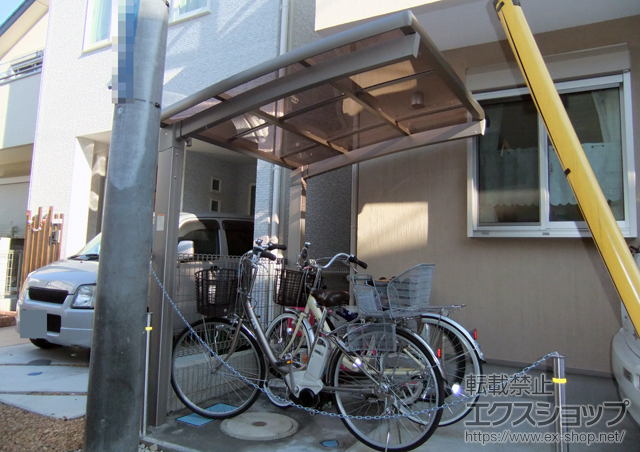 神奈川県川崎市のLIXIL リクシル（トステム）のサイクルポート・駐輪場 カーブパークシグマIII オープンタイプ 積雪〜20cm対応 施工例