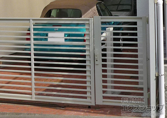 静岡県菊川市のの門扉 オーバードアS1型用開き戸 施工例