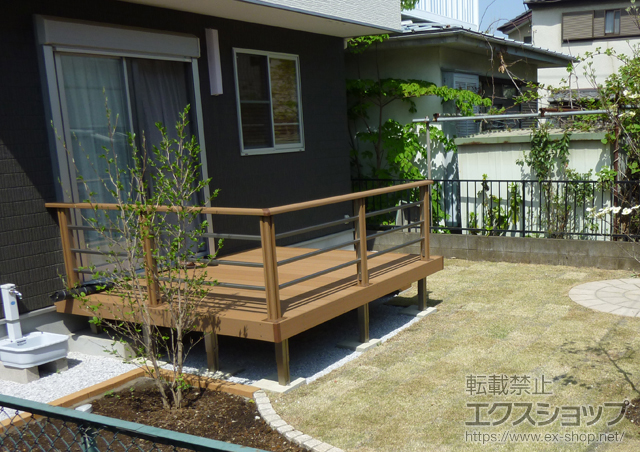 東京都昭島市のLIXIL リクシル（トステム）のウッドデッキ リコステージII＋デッキフェンス 施工例