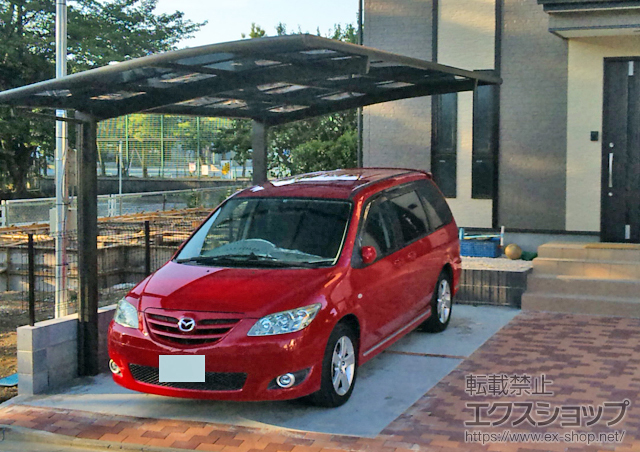 神奈川県伊勢原市のLIXIL リクシル（トステム）のカーポート カーブポートシグマIII 積雪〜30?対応 施工例