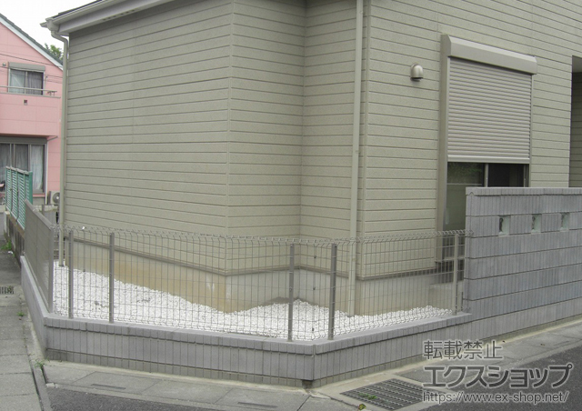 埼玉県さいたま市ののフェンス・柵 イーネットフェンス1F型 自由柱施工 施工例