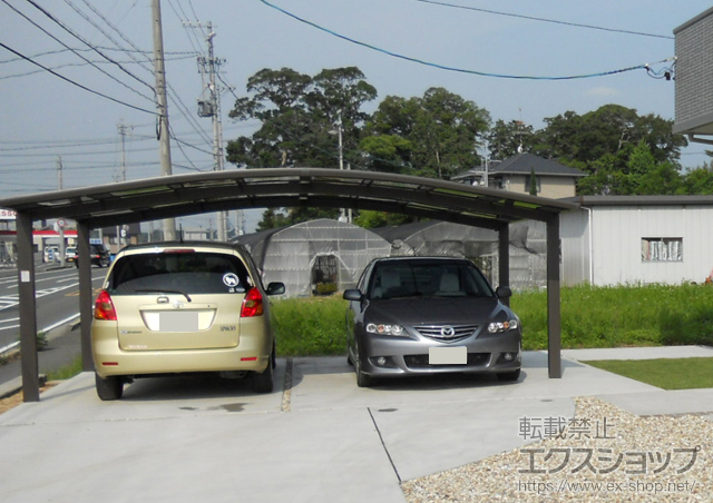 静岡県湖西市のLIXIL リクシル（トステム）のカーポート カーブポートシグマIII ワイド 積雪〜30?対応 施工例