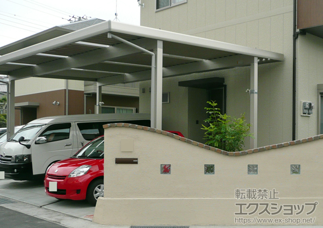 静岡県富士市ののカーポート レオンポートneo 3台用 積雪〜50?対応＋ポリカーボネート折半３枚入り 施工例