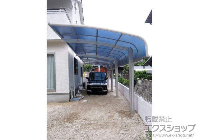 岡山県倉敷市ののカーポート プレシオスポート アルファ縦連棟　積雪〜20cm対応 施工例