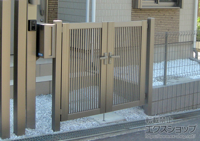 東京都町田市のの門扉 プリレオR2型　両開き 施工例