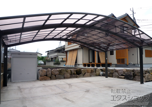 群馬県富岡市のLIXIL リクシル（トステム）のカーポート リベルポートシグマIII 3台用　積雪〜20cm対応 施工例