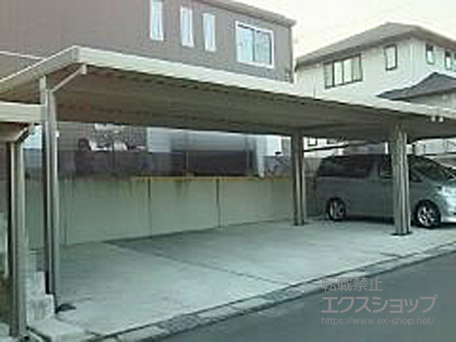 宮城県宮城郡利府町のLIXIL リクシル（トステム）のカーポート テリオスポートIII 1500 3台用 4本柱 積雪〜50cm対応 施工例