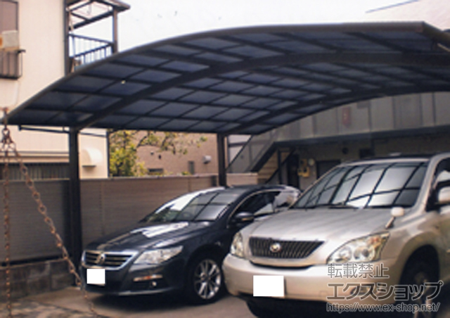 千葉県松戸市のLIXIL リクシル（トステム）のカーポート カーブポートシグマIII ワイド　積雪〜30cm対応 施工例