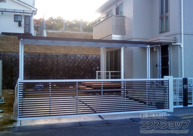 岡山県倉敷市ののカーポート アーキデュオ プレミアムワイド  積雪〜20?対応 施工例