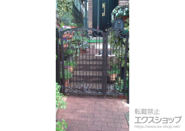 東京都大田区のの門扉 フェスタA型 両開き 親子 施工例