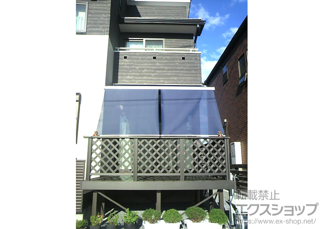 埼玉県川口市のLIXIL リクシル（トステム）のオーニング・日よけ 【特注】彩鳥CR型 ボックスタイプ 手動式+スクリーン 施工例