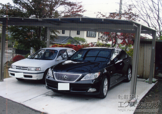 宮城県仙台市のLIXIL リクシル（トステム）のカーポート エックスルーフ ワイド 積雪〜30cm対応 施工例