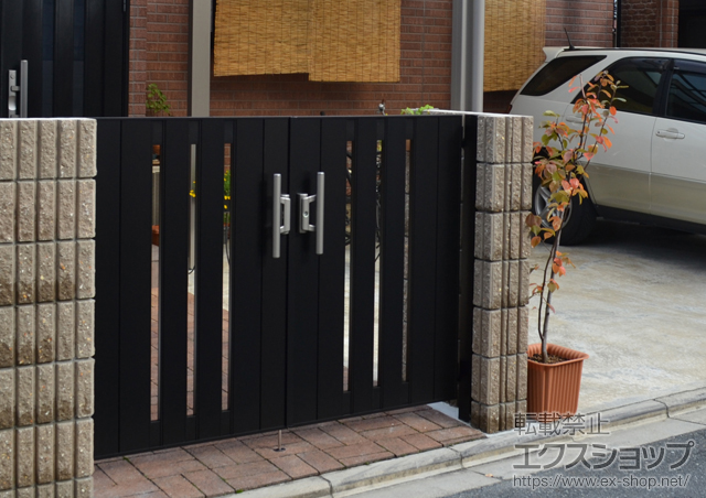 京都府京都市のの門扉 ライフモダン?　SA型　単色　両開き 施工例