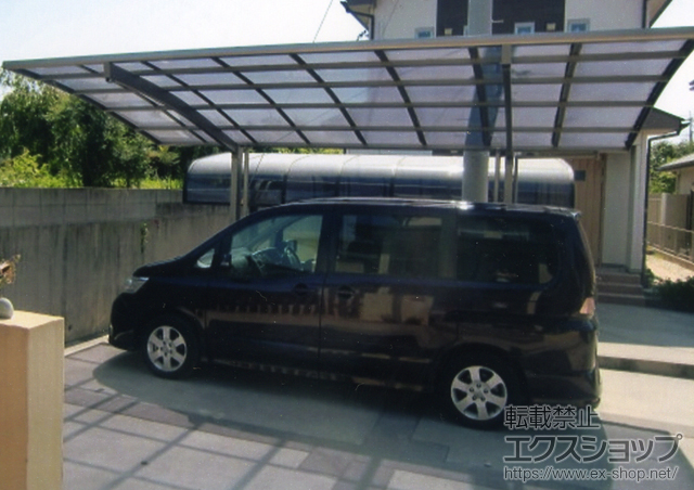 鹿児島県鹿児島市のLIXIL リクシル（トステム）のカーポート カーブポートシグマIII 積雪〜30cm対応 施工例