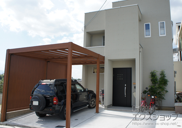 大阪府堺市ののカーポート リレーリア　カーポート 2台用 積雪〜20?対応+リレーリア　スクリーン 施工例
