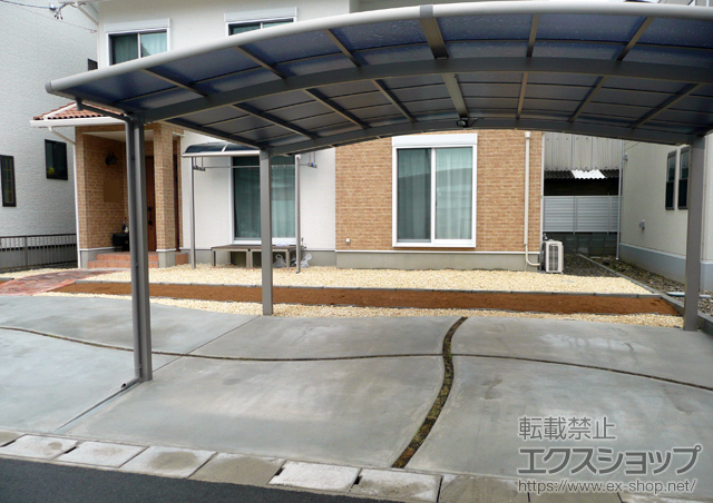 岐阜県岐阜市のLIXIL リクシル（トステム）のカーポート カーブポートシグマIII ワイド 積雪〜30?対応 施工例