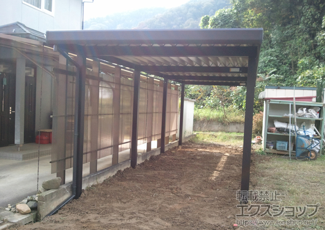 長野県長野市ののカーポート ジーポートneo Aタイプ 縦連棟 積雪〜100ｃｍ対応 施工例