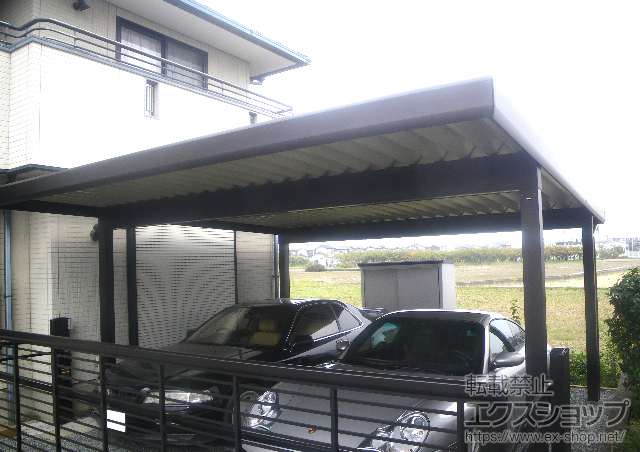 山梨県中巨摩郡ののカーポート レオンポートneo 2台用 積雪〜50cm対応 施工例