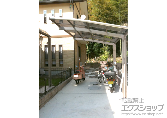 京都府宇治市のLIXIL リクシル（トステム）のカーポート カーブポートシグマIII 単体 積雪〜30cm対応 施工例