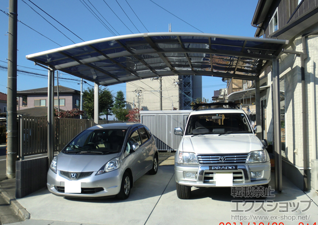 宮城県黒川郡のLIXIL リクシル（トステム）のカーポート カーブポートシグマIII ワイド　積雪〜30cm対応 施工例