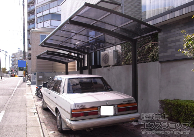 東京都目黒区のLIXIL リクシル（トステム）のサイクルポート・駐輪場 カーブポートシグマIII ミニ 積雪〜20cm対応 施工例