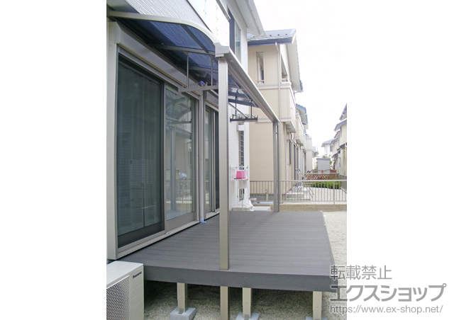 愛知県岡崎市のLIXIL リクシル（トステム）のテラス屋根 ライザーテラスII R型 テラスタイプ 単体 積雪〜20?対応 施工例