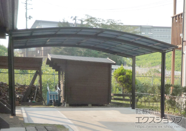 宮城県黒川郡のLIXIL リクシル（トステム）のカーポート カーブポートシグマIII ワイド　積雪〜30cm対応 施工例