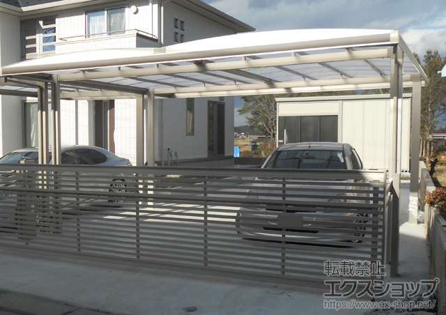 福島県白川郡棚倉町ののカーポート キューブポートプラス ワイド 積雪〜20cm対応 施工例