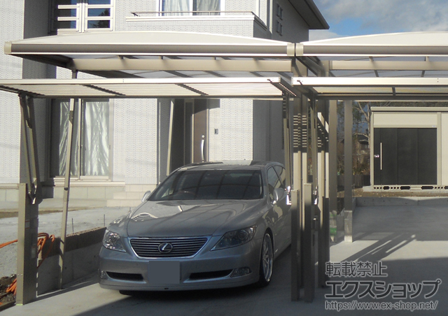 福島県白川郡棚倉町ののカーポート キューブポートプラス レギュラー 積雪〜20cm対応 施工例