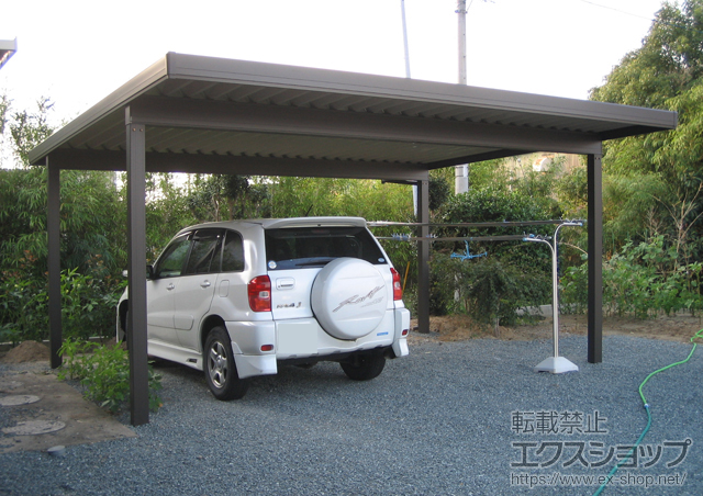 熊本県八代市のLIXIL リクシル（トステム）のカーポート テリオスポート? 1500 2台用 積雪〜50cm対応 施工例