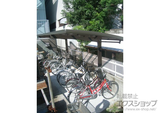 東京都荒川区のLIXIL リクシル（トステム）のサイクルポート・駐輪場 カーブポートシグマIII ミニ 積雪〜20ｃｍ対応 施工例