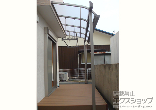 福岡県福岡市のLIXIL リクシル（トステム）のテラス屋根 ライザーテラスIIR型 テラスタイプ 積雪〜20cm対応 施工例