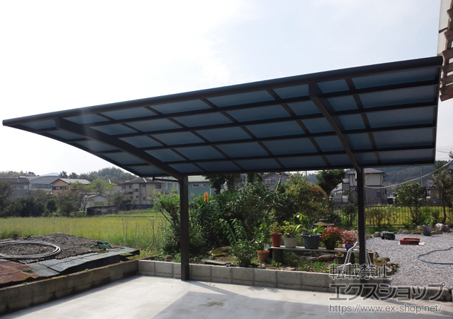 宮崎県日南市のLIXIL リクシル（トステム）のカーポート カーブポートシグマIII 積雪〜30cm対応 施工例