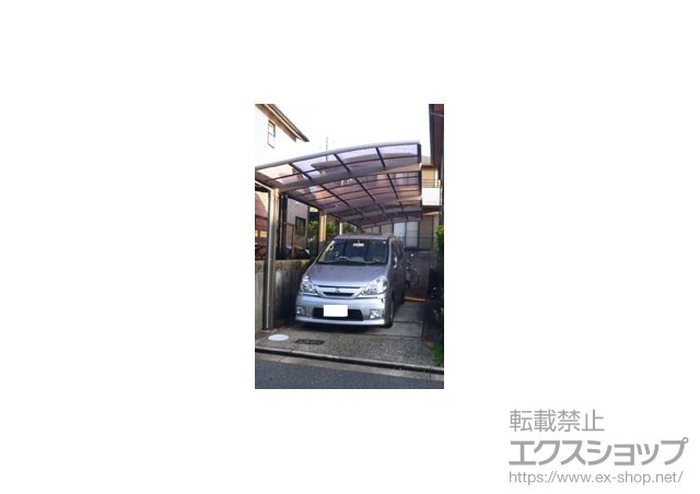 京都府相楽郡のLIXIL リクシル（トステム）のカーポート カーブポートシグマIII 縦連棟 積雪〜30cm対応 施工例