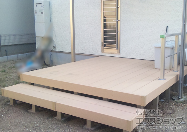 京都府京都市ののウッドデッキ リウッドデッキ200 単体+シンプルモダンデッキフェンス8型 施工例