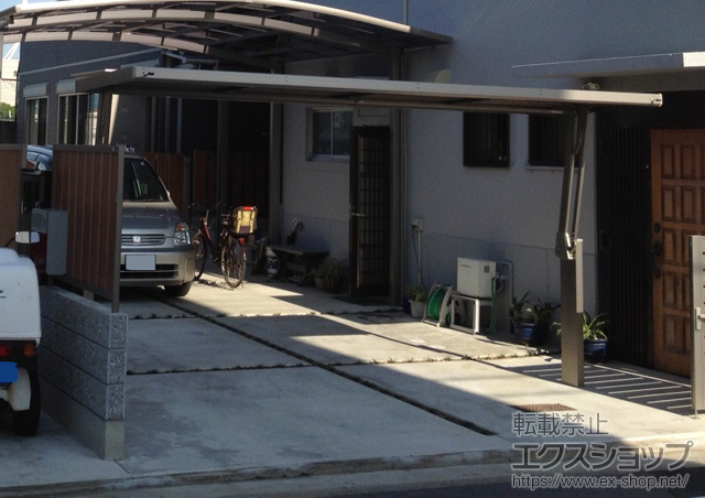 和歌山県和歌山市ののカーゲート ワイドオーバードアS5型 電動式 AC100V結線用柱仕様 施工例