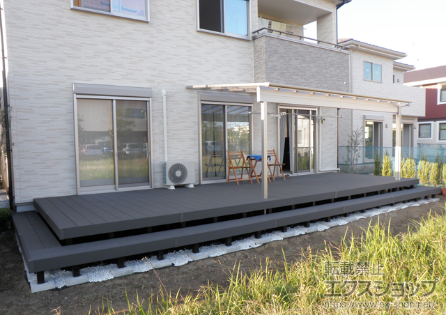 千葉県東金市ののウッドデッキ リウッドデッキ 200 連棟 施工例