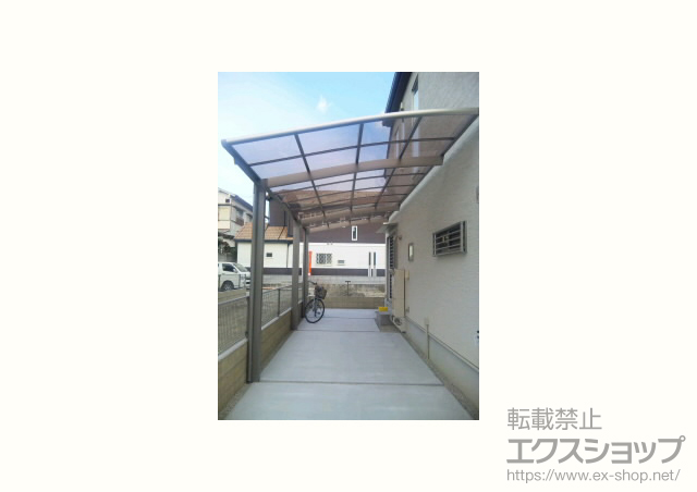 兵庫県神戸市のLIXIL リクシル（トステム）のカーポート カーブポートシグマIII 延長 積雪〜30cm対応 施工例